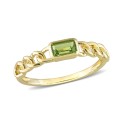 10K Yellow Gold Plated Peridot Link Ring