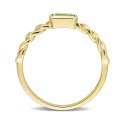 10K Yellow Gold Plated Peridot Link Ring