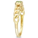 10K Yellow Gold Plated Peridot Link Ring