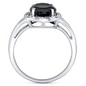 Onyx & Diamond (1/10 ct) Halo Ring