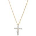 Diamond Cross Pendant Necklace (1/2 ct) in 14k Gold, 16