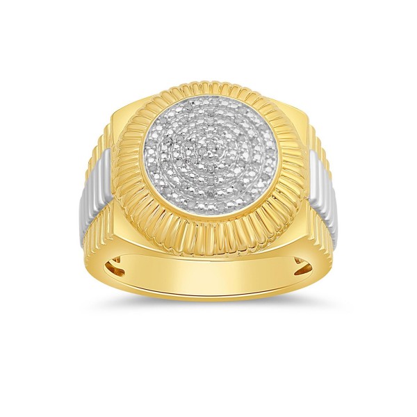 Circle Cluster Style Ring (1/10 ct) in 18k Gold-Plate Sterling Silver