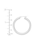 Polished Tube Hoop Earrings in 14k White Gold (40mm)