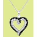 Black & White Diamond Heart 18