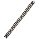 Two-Tone Square Link Bracelet in Black & Gold Ion-Plated Stainless Steel