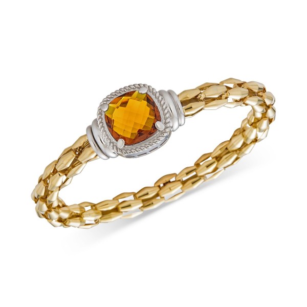 Citrine Bangle Bracelet (8-1/2 ct) & 14k Gold-Plate