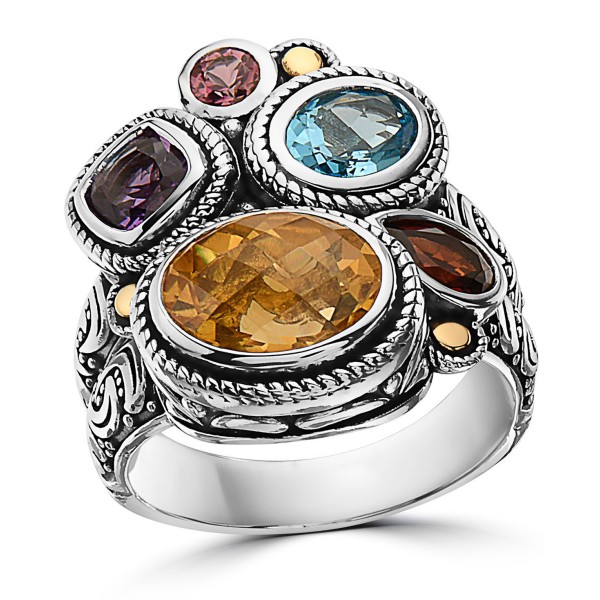 Multi-Gemstone Statement Ring (4-3/4 ct) & 18k Gold