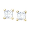 Princess-Cut Diamond Stud Earrings in 10k Yellow or White Gold (1/4 ct)