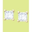 Princess-Cut Diamond Stud Earrings in 10k Yellow or White Gold (1/4 ct)