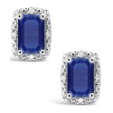 Sapphire (1-1/3 ct) and Diamond Accent Stud Earrings