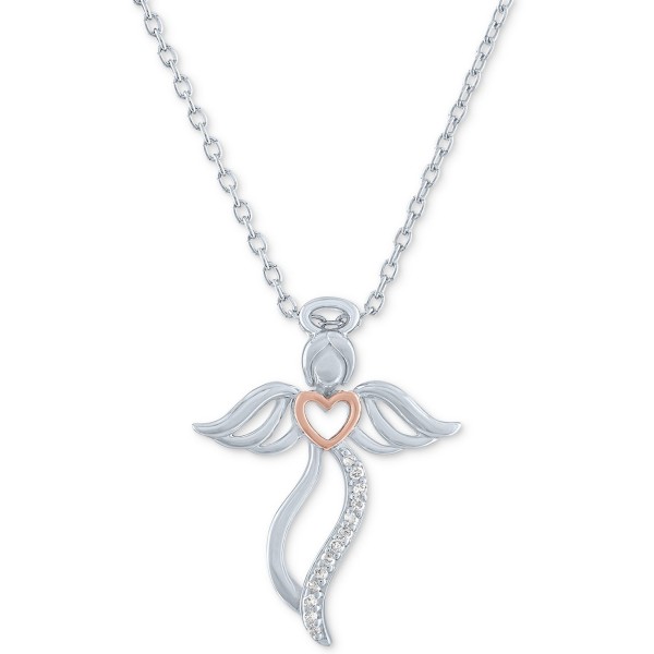 Diamond Accent Angel Heart Pendant Necklace