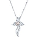 Diamond Accent Angel Heart Pendant Necklace