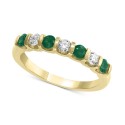 Emerald (3/8 ct) & Diamond (1/4 ct) Band in 14k Gold