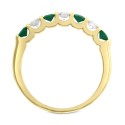 Emerald (3/8 ct) & Diamond (1/4 ct) Band in 14k Gold