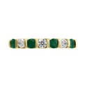 Emerald (3/8 ct) & Diamond (1/4 ct) Band in 14k Gold