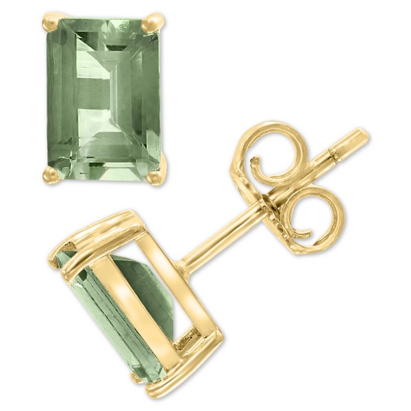 Green Quartz (1-9/10 ct) Stud Earrings in 14k Gold