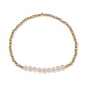 Polished Bead Stretch Bracelet in 18k Gold-Plated Sterling Silver