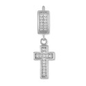 Cubic Zirconia Dangle Cross Huggie Hoop Earrings