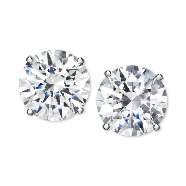 Cubic Zirconia Stud Earrings in 14K White Gold