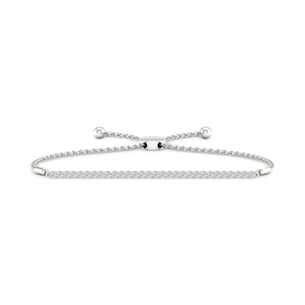 Diamond Slider Bracelet (1ct) in Rhodium-Plated Sterling Silver