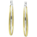 Medium Two-Tone Twist Hoop Earrings & 18k