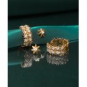 Diamond Flower Small Hoop Earrings (1/3 ct) in Gold Vermeil