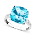 Blue Topaz (7-3/4 ct) & Diamond Accent Ring in 14k Gold