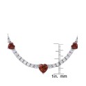 Simulated Ruby and Cubic Zirconia Heart Station Necklace