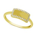 Crystal Bar Ring in Gold-Plate