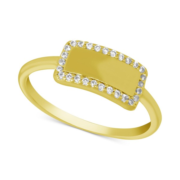 Crystal Bar Ring in Gold-Plate