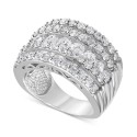 Diamond Multirow Statement Ring (3 ct) in 14k White Gold