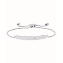 Diamond Accent Adjustable Bracelet in Fine Silver Plate