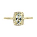 White Topaz (1/5 ct) Halo Ring in Gold-Plated Sterling Silver