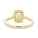 White Topaz (1/5 ct) Halo Ring in Gold-Plated Sterling Silver