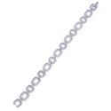 Diamond Accent Cushion Link Bracelet In Silver Plate