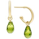 Peridot Hoop Earrings in 14k Gold