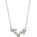 Cultured Freshwater Button Pearl (4-8mm) Cluster Collar Necklace