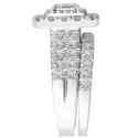 Diamond Princess Halo Bridal Set (1-1/2 ct) in 14k White Gold