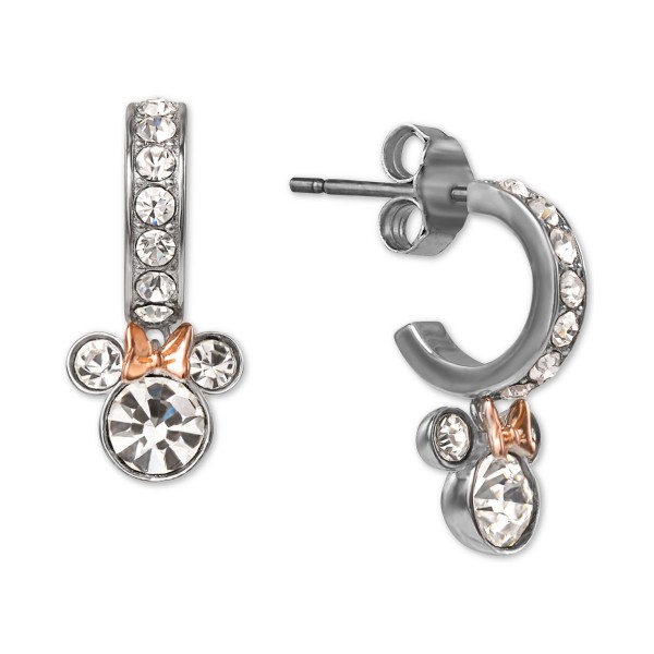 Crystal Dangle Hoop Earrings & 18k Rose Gold-Plate