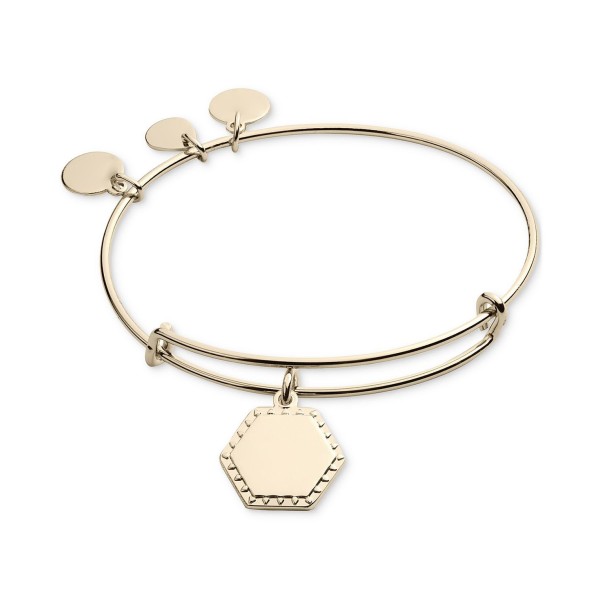 Gold-Tone I Love You Charm Bangle Bracelet