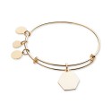 Gold-Tone I Love You Charm Bangle Bracelet