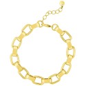 High Polished Link Chain Bracelet in 18K Gold Plated Brass