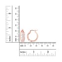 Cubic Zirconia 14K Rose Gold Round and Baguette Hoop Earrings