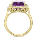 Amethyst (5-3/4 ct) & Diamond (1/3 ct) Ring in 14k Gold