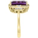 Amethyst (5-3/4 ct) & Diamond (1/3 ct) Ring in 14k Gold