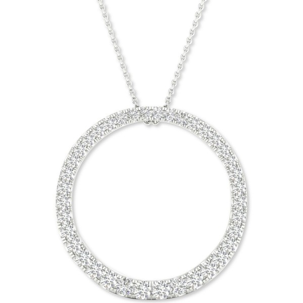 Diamond Circle Pendant Necklace (1/2 ct), 16