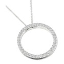 Diamond Circle Pendant Necklace (1/2 ct), 16