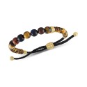 Multicolor Tiger's Eye Bead Bracelet in 14k Gold-Plated Sterling Silver