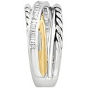 Diamond Baguette Crossover Ring (1/5 ct) & 14k Gold-Plate