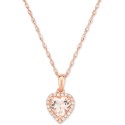 Morganite (5/8 ct) & Diamond Accent Heart Pendant Necklace in 14k Rose Gold